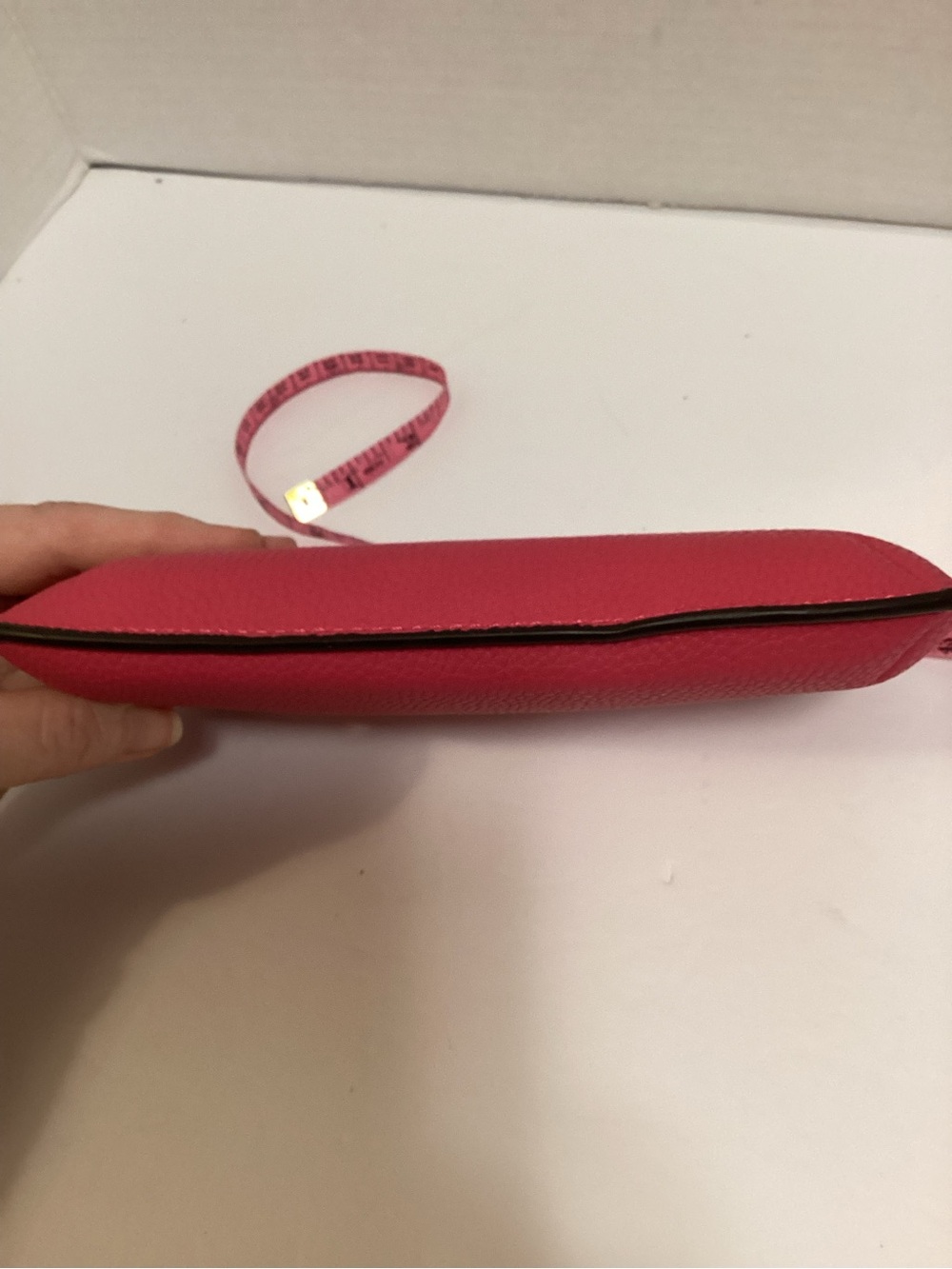 Joy Susan Hot Pink Pebbled Vegan Leather Wristlet/Crossbody Clutch - Picture 11 of 11